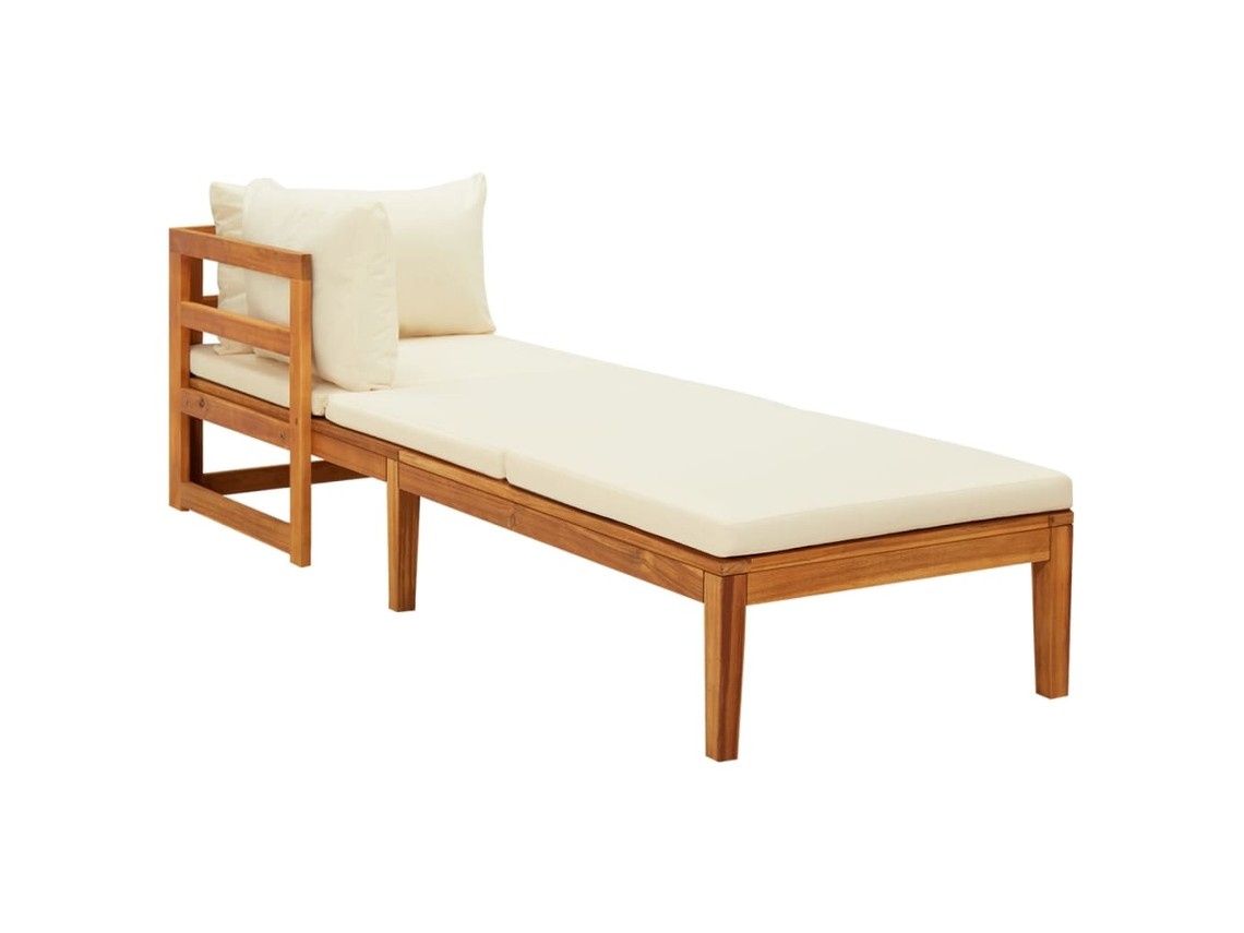 Sun Lounger, Sun Loungers Vidaxl Branco Madeira De Acácia (n/a)