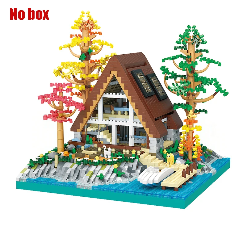 Blocos de Montar Lake Island, Presentes Infantis, Brinquedos de Blocos de Montar em Miniatura, Decoração para Casa MDUG