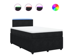 Cama Boxspring com Colchão 120x190 Cm Veludo Preto MAISON EXCLUSIVE