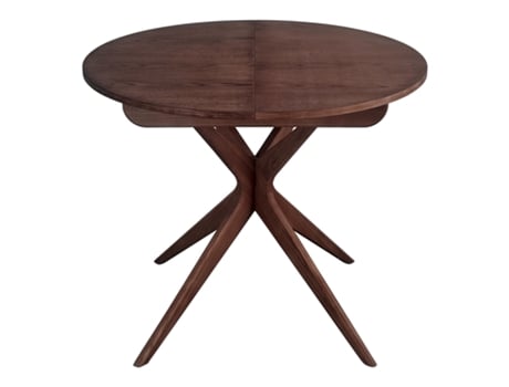 Ragaba, Jubi, Mesa Redonda Extensible, 90 X 90 X 75, Folheado De Freixo, Nogueira Manchada, Para 4 Personas