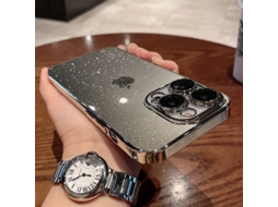 Capa Transparente Com Glitter Prateado E Estrela Para Iphone 17, Com Proteção Contra Quedas.