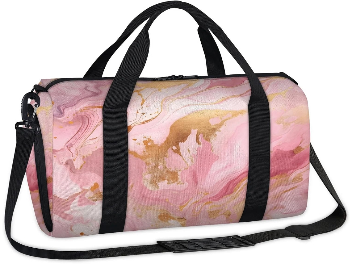 Bolsa Esportiva Abstrata com Textura de Mármore Tecido Poliéste 45 X 21 5 23 Cm Estampa Pa Design Du