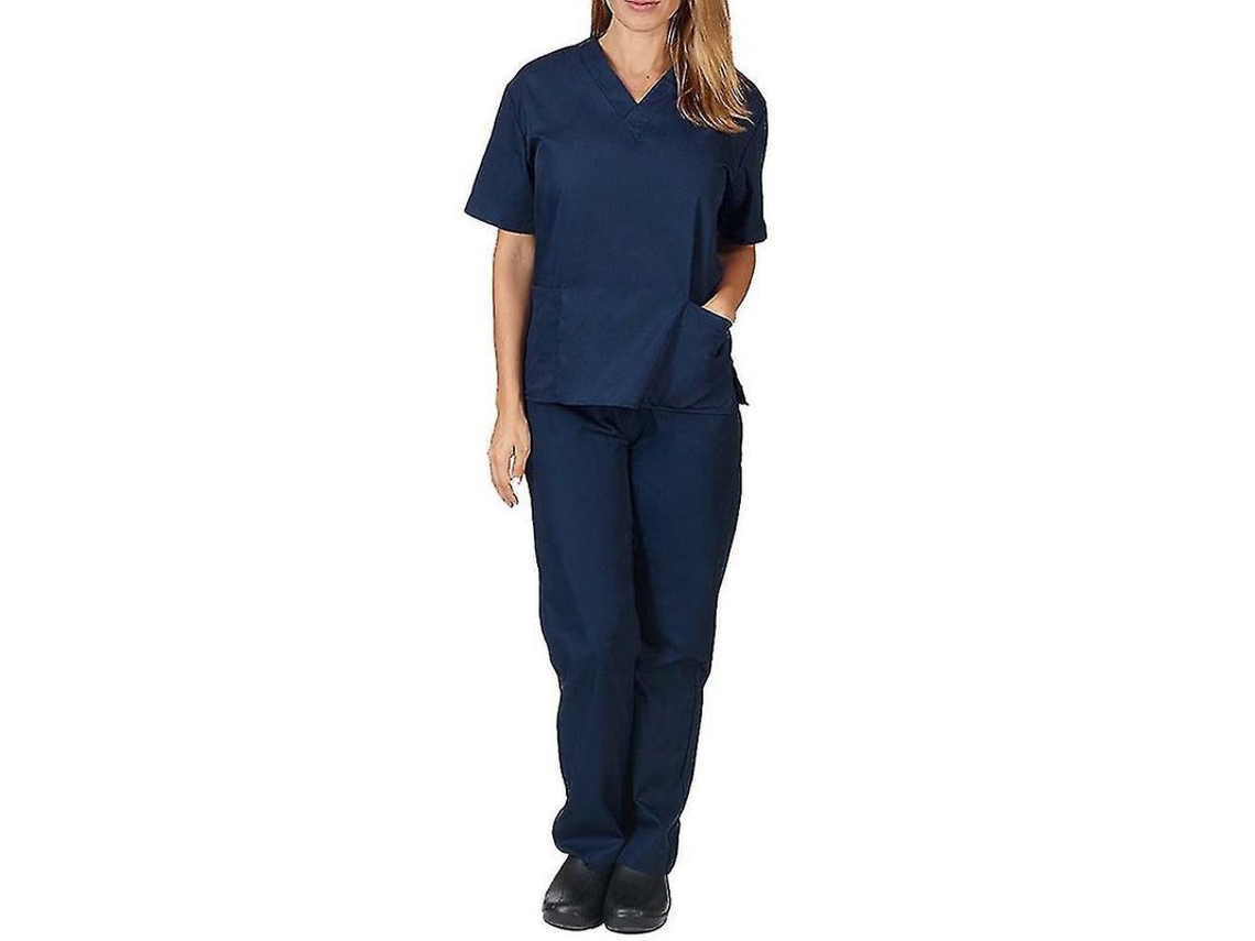 2026 conjunto de Uniforme Médico Unisex para Médico Enfermeiro Dentista Camisa e Calças XL Azul Marino