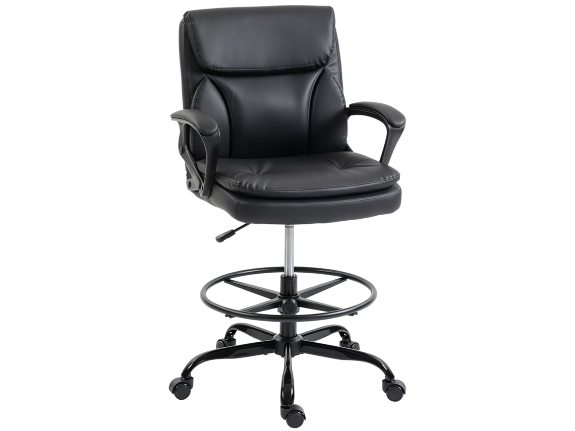 Cadeira de Desenho Ergonômica, Giratória, com Apoio para os Pés, Preta ZENCORE SERVICES