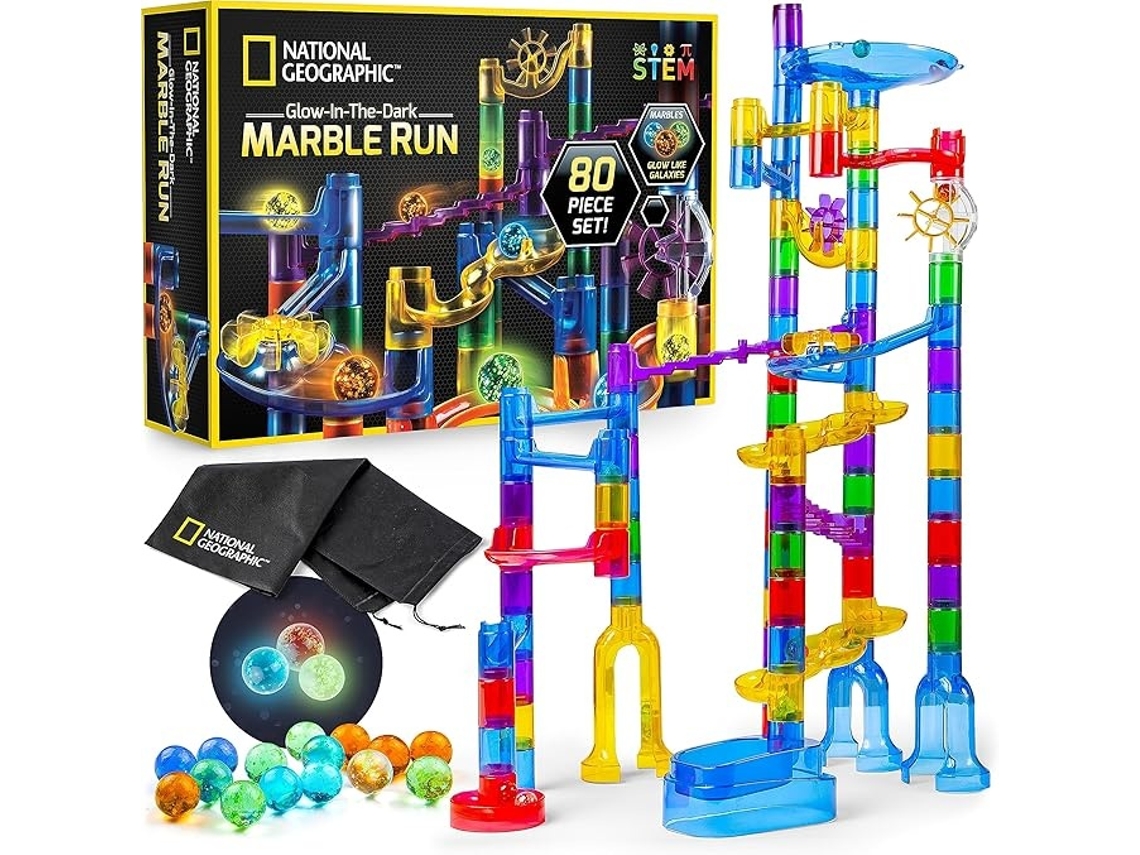 Kit Stem Pista De Bolinhas Brilhantes Natgeo Com 15 Bolinhas Brilhantes, Brinquedo De Construção Stem Lurelia