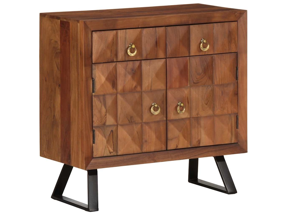 Vidaxl Armário Gavetas 70x35x70 Cm Madeira Maciça Acácia Castanho Mel