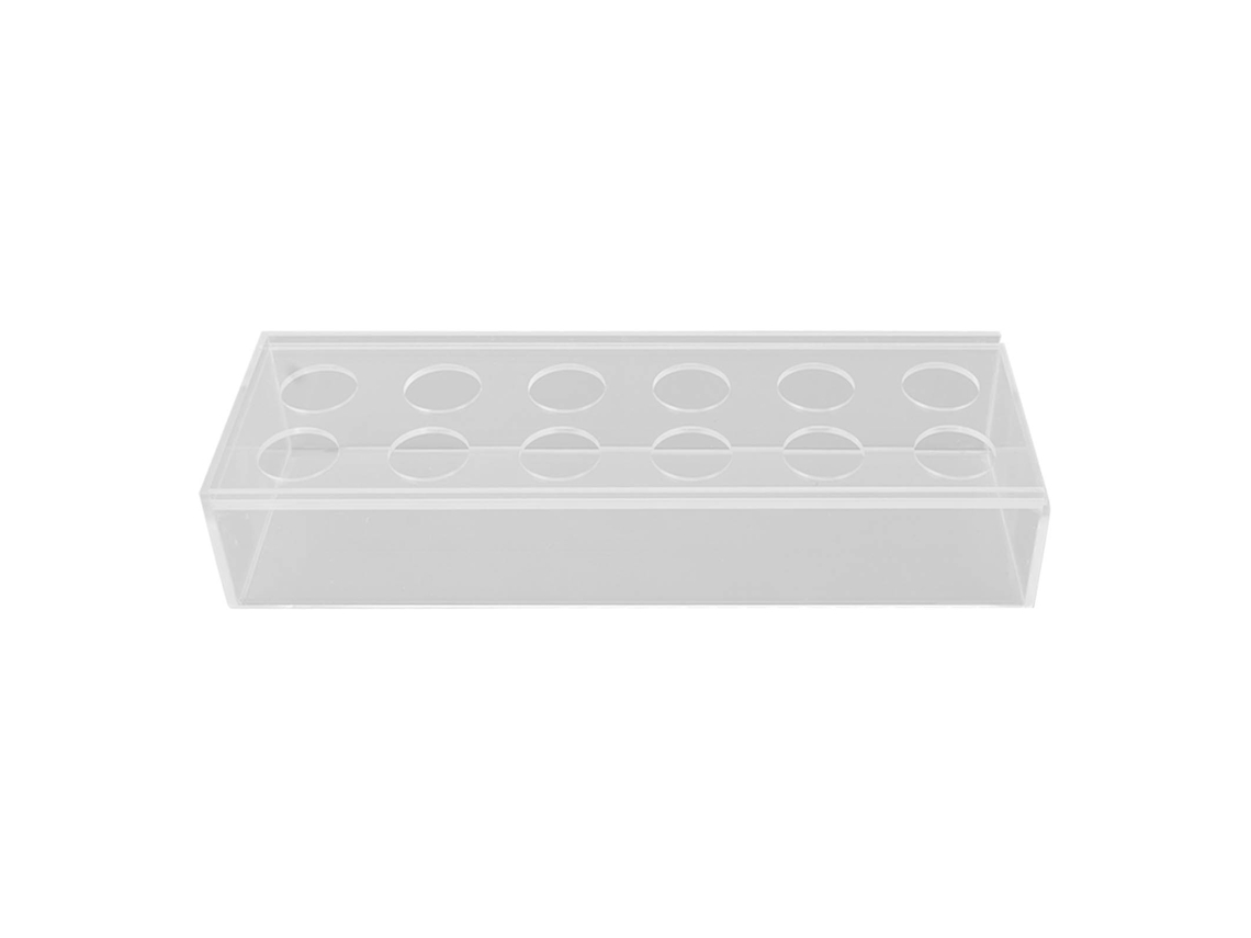 Baok - Vaso retangular longo em acrílico transparente com múltiplos orifícios, elegante para decoração de casa e casamento, 30 cm