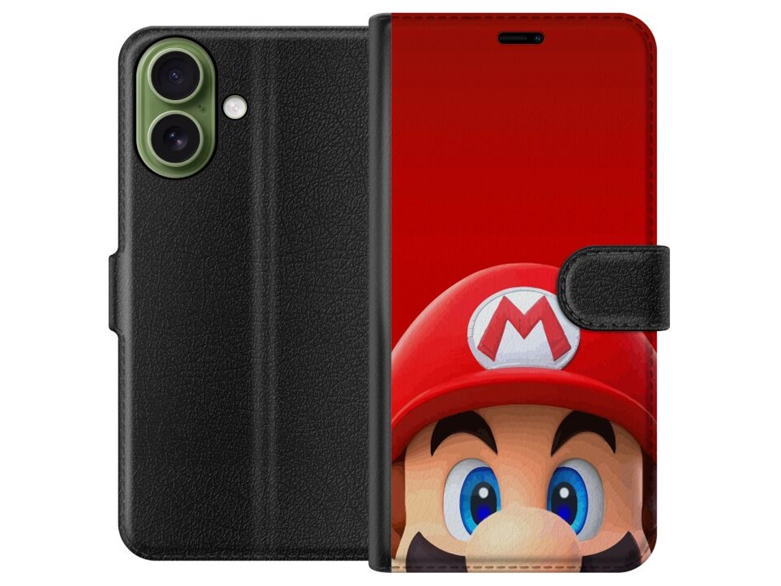 Capa Carteira Compatível Com Apple Iphone 17 Super Mario