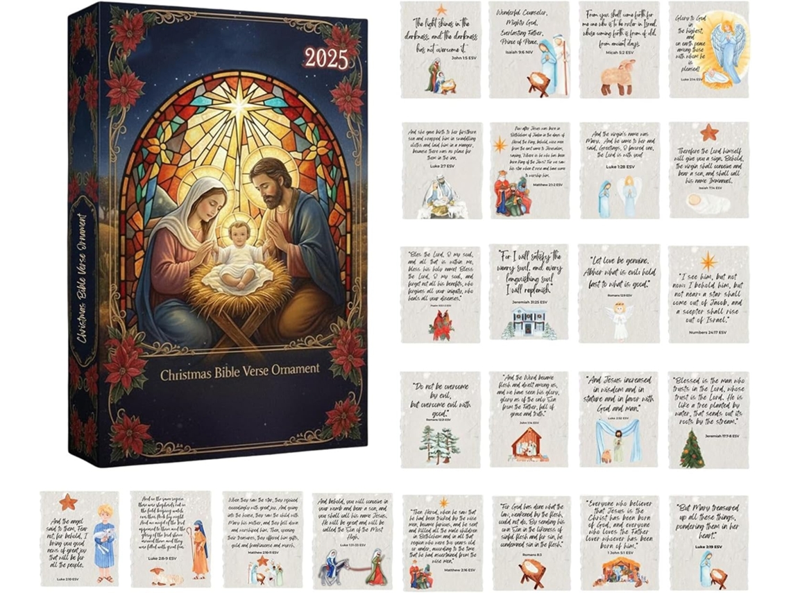Calendário De Natal Com Pingente De Contagem Regressiva Para O, Versículo Da Natividade, Lembrança, De