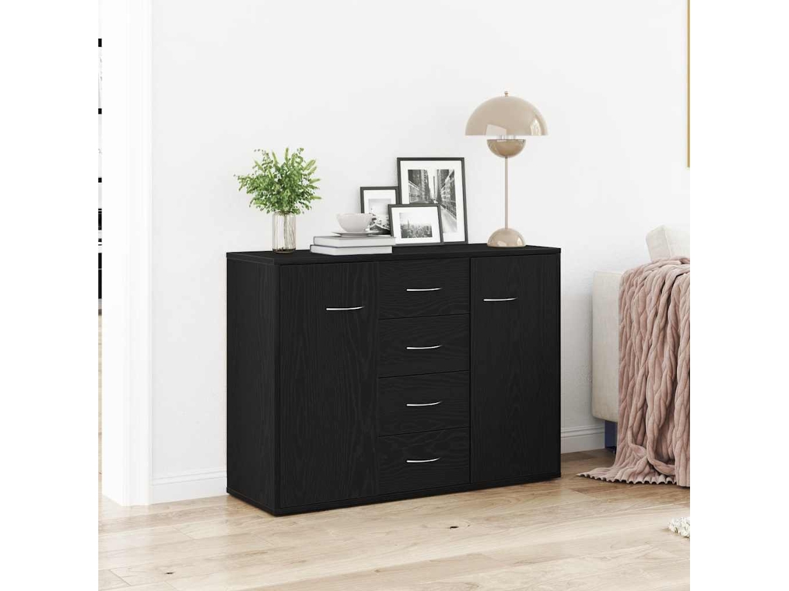 Vidaxl Aparador Em Carvalho Preto, 88x30x64 Cm, Madeira Engenheirada