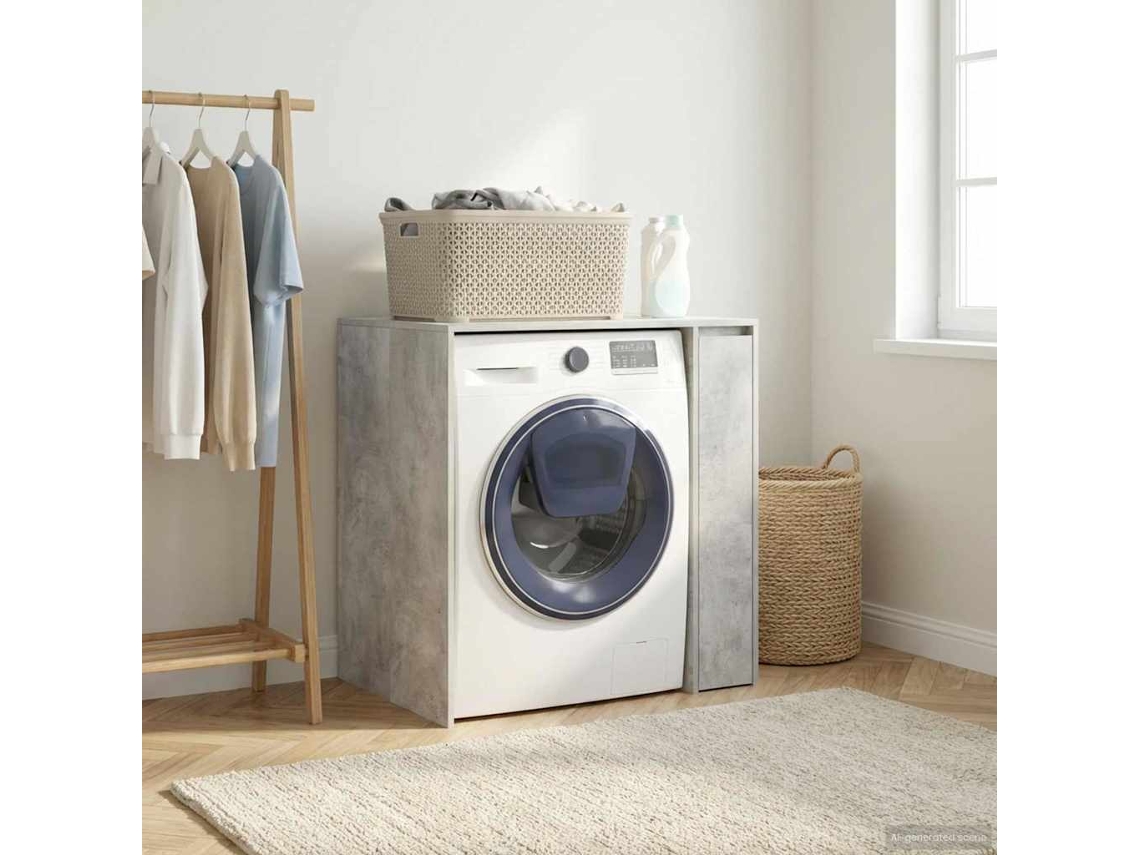 Vidaxl Armário Para Máquina De Lavar Com Porta Cimento 87 X 60 X 89 Cm