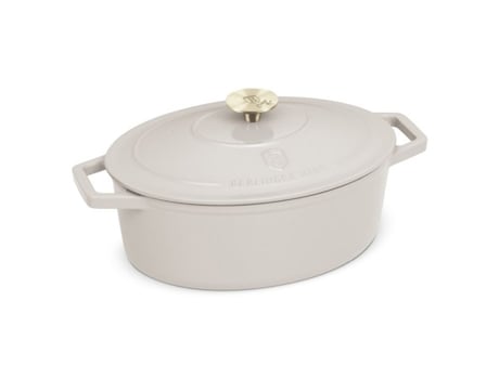Frigideira De Ferro Fundido Berlingerhaus Coleção Sahara 30 Cm Esmaltada Cor Creme