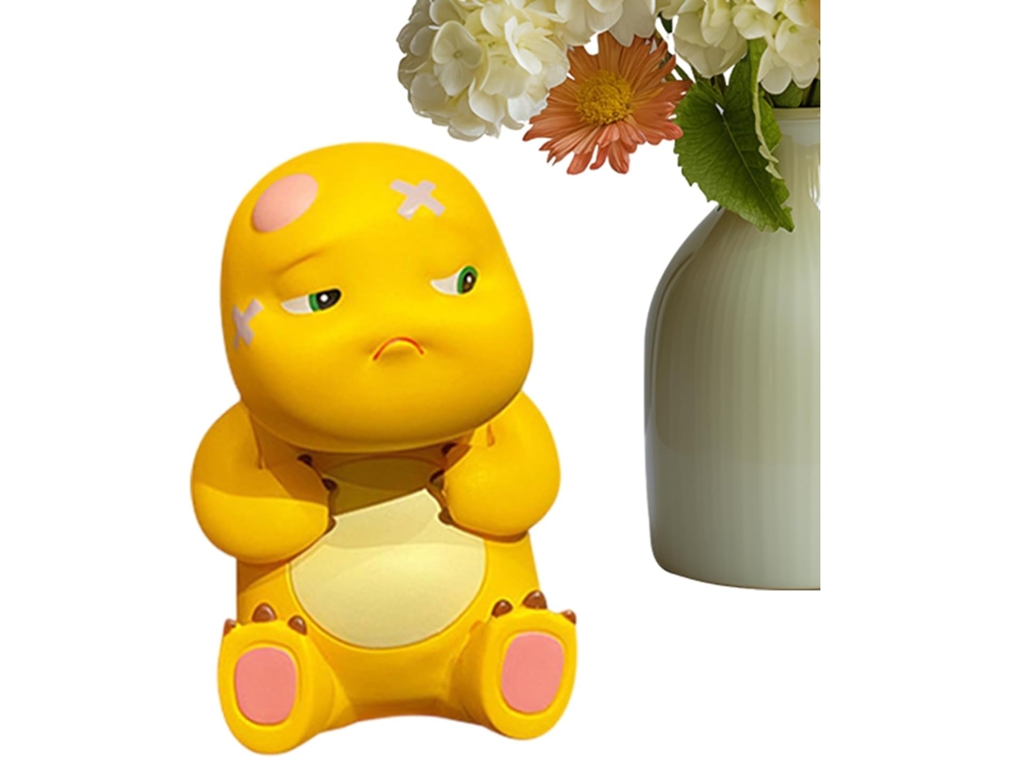 Estátua de Dragão, Desenho Animado, Pequena Figura Amarela, Miniatura Feita À Mão, Personagem de Fantasia Fofo, Item CHABERLU