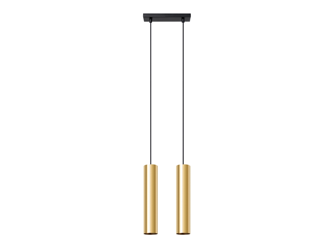 Luminárias Pendentes Lagos de Aço Brilho Dourado 90X30X6Cm SOLLUX LIGHTING