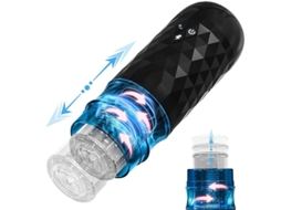 Masturbador de Silicone de Rotação Telescópica Automática para Homens Preto YIZHOOD