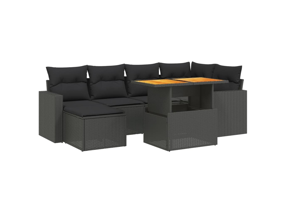 Garden Sofa Set, Garden Sofa Sets Vidaxl Preto Rattan / Vime (n/a)