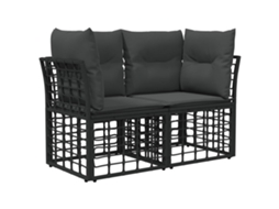 Maison Exclusive - Conjunto De Sofás Para Exterior 11 Pcs Preto E Cinza Escuro