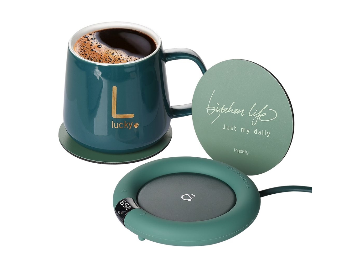 Aquecedor de canecas de café com botão de toque Slowmoose e bandeja de aço inoxidável