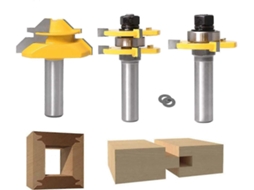 Broca De Roteador De Mitre De Bloqueio De 12,7mm 45 Graus + Broca De Lingueta + Cutter De Ranurado Para Ferramentas De Carpintaria (1/2')