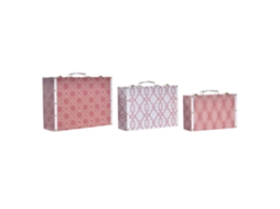 Conjunto de 3 Caixas de Lona de Madeira Laranja, 40x31x15cm ALEXANDRA HOUSE LIVING