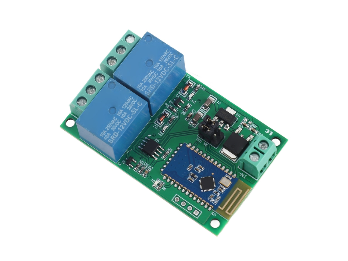 Módulo Relé 2 Canais Com Bluetooth: Controle Remoto Via App, Indicador De Luz, Dc 12v