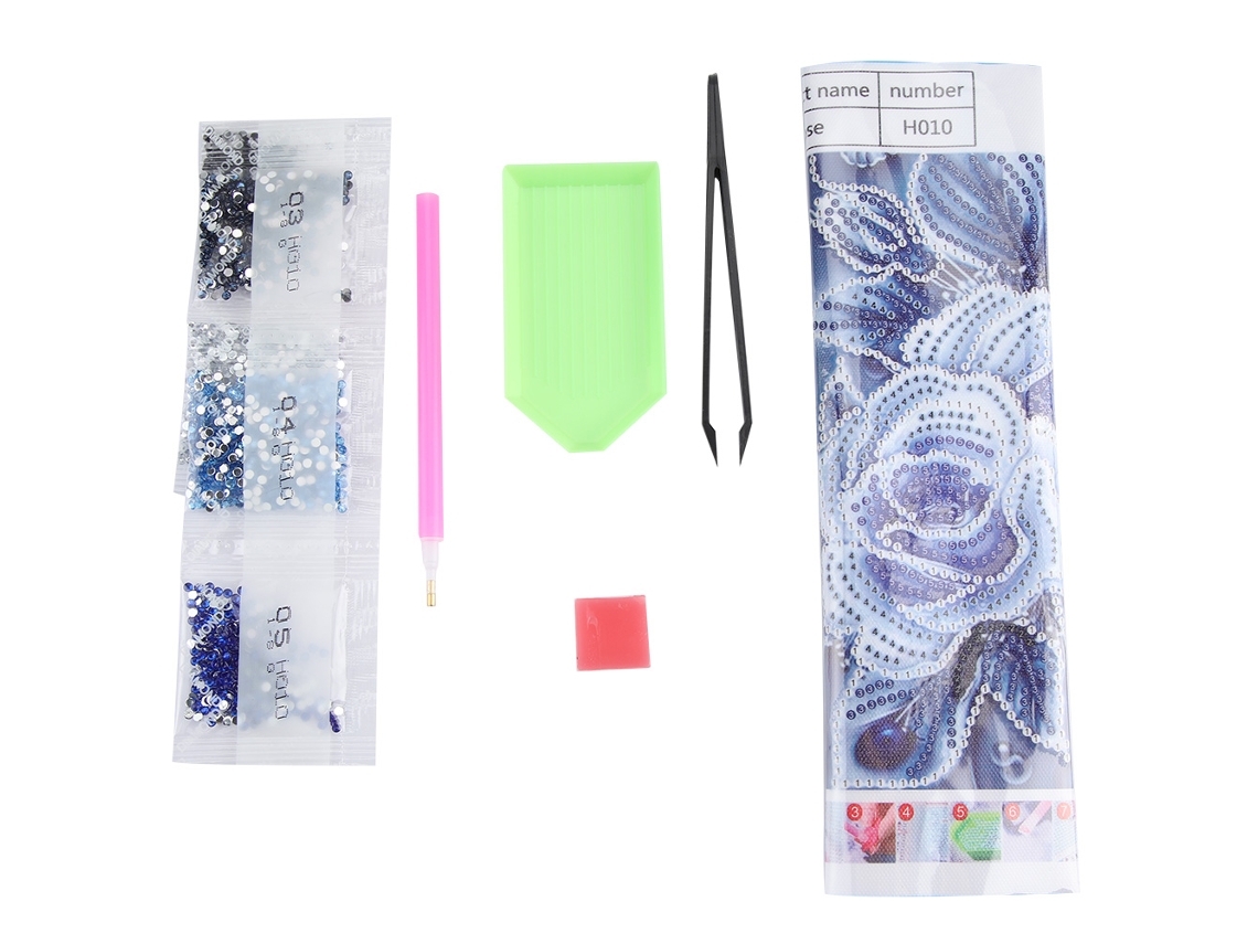 Kit de Ponto Cruz Diy 5d com Strass Padrão Rosa para Casa | S/MARCA