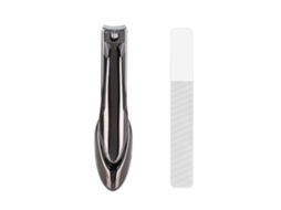 Tesoura De Unhas De Aço Carbono Profissional Com Lixa E Estojo De Armazenamento Preto