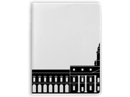Capa de caderno com o horizonte de um edifício icônico de Dublin, Irlanda, estilo Sopal.