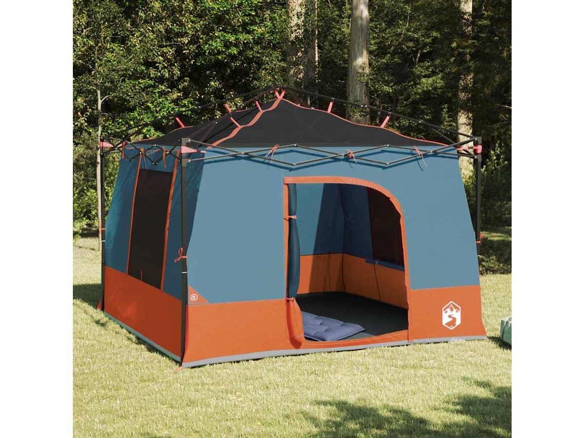 Vidaxl Tenda Interior 6 Pessoa Cinza E Laranja Tafetá