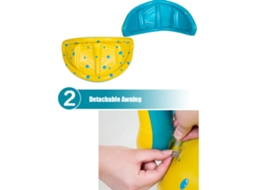 Boia Inflável para Bebês AQUAFORGE com Proteção Solar, Volante e Buzina