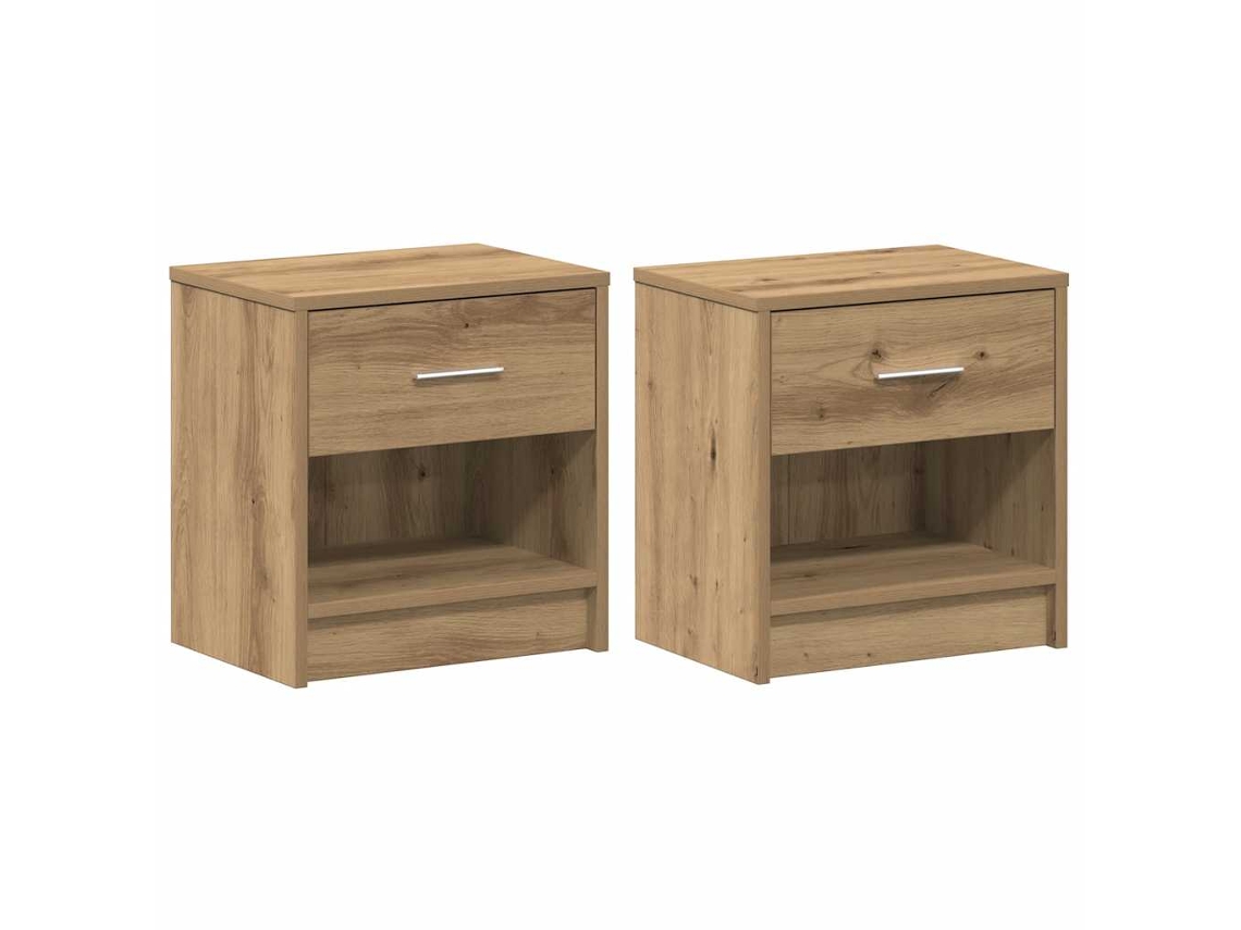 Mesas de Cabeceira 2 Pcs com Gaveta 39x28x41 Cm Madeira Artisiano MAISON EXCLUSIVE