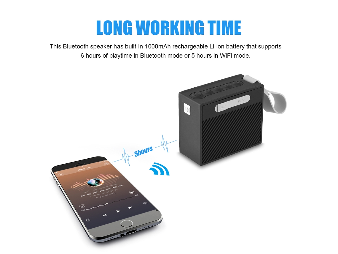 Caixa De Som Portátil (bluetooth 4.2, À Prova Dágua)