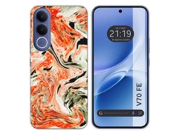 Capa Tumundosmartphone De Silicone Para Vivo V70 Fe Com Estampa De Mármore 12 Padrões