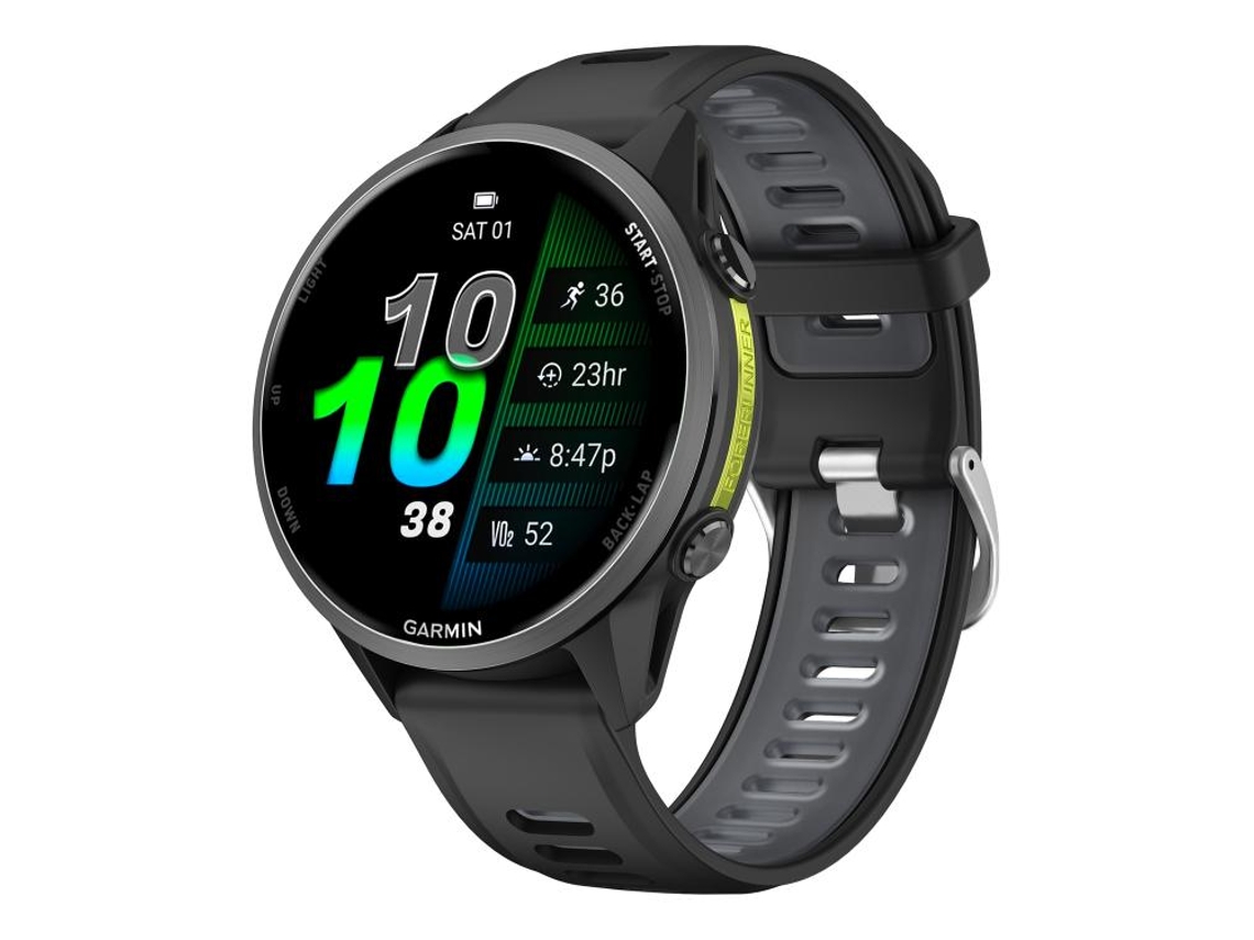 Pulseira Para Garmin Forerunner 970 - Silicone Bicolor - Fivela Prateada