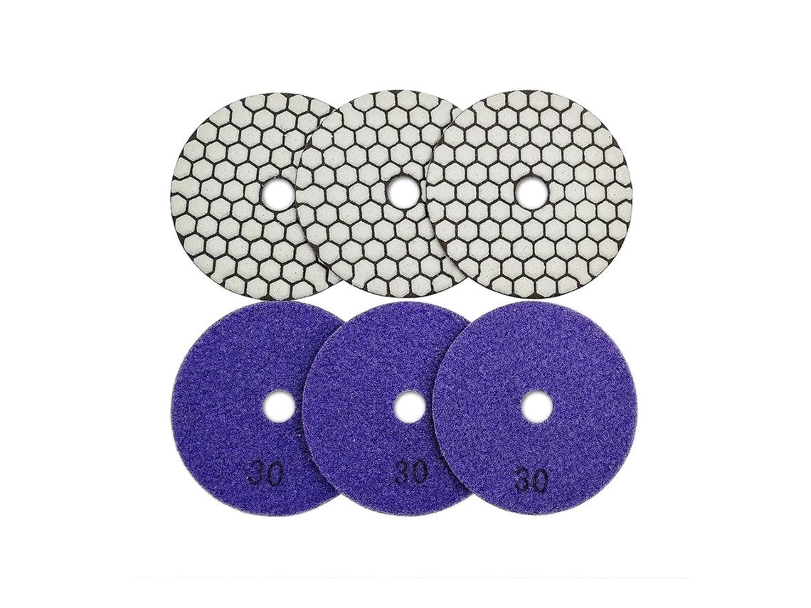 Conjunto De Discos Polimento A Seco Diamantados 4 Polegadas,