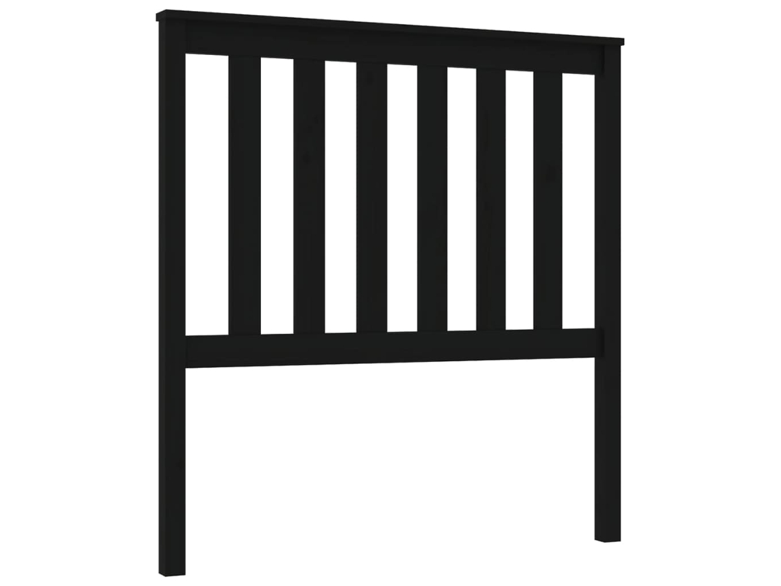 Cabeceira de Cama 96x6x101 Cm Pinho Maciço Preto MAISON EXCLUSIVE