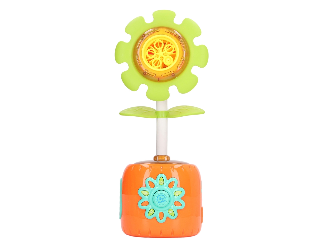 Ats máquina de Burbujas Eléctrica para Niños Forma de Girasol Con Luces Coloridas Y Música Juguete Fabricante de Burbujas