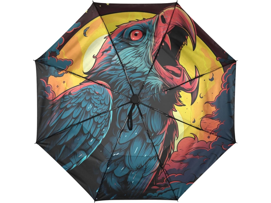 Guarda-Chuva de Viagem Automático com Estampa Parrot Resistente | S/MARCA