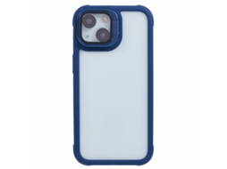 Suporte Casa Para Iphone 15 Plus Pele Sintética Azul