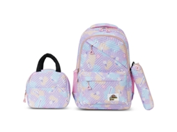 Mochila De Estudante Conjunto De Três Peças Mochila Grande Capacidade Roxa