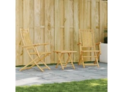 Vidaxl 3 Pcs Conjunto De Bistrô Em Bambu