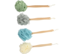 Conjunto De 4 Escovas Banho Collbath Com Cabo Longo, Escova De Nylon Esfoliante Para As Costas, Acessório De Banho Para