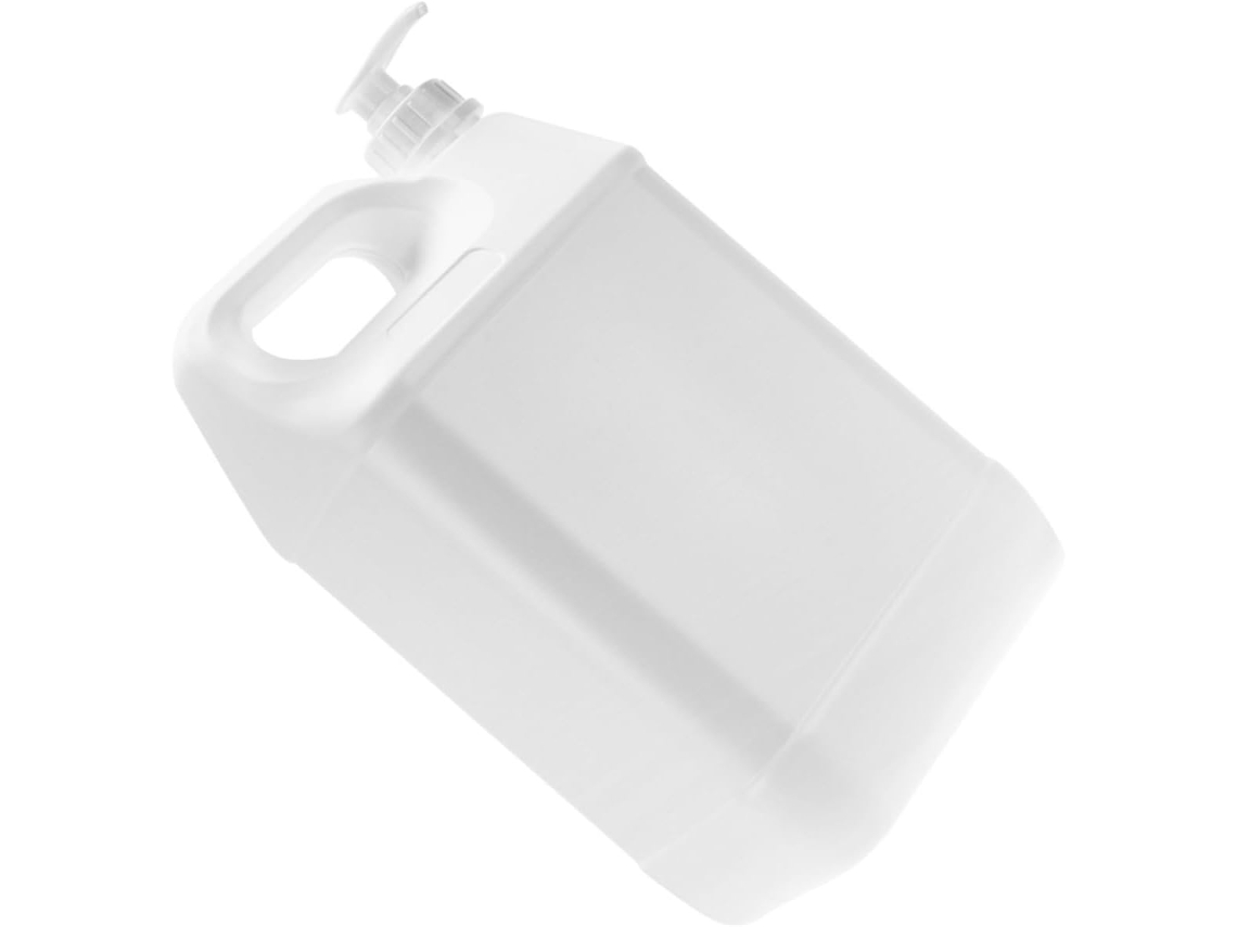 Dispensador De Sabonete Líquido Com Bomba De 4 Litros, Em Plástico Branco Com Acabamento Refinado E Design Simples.