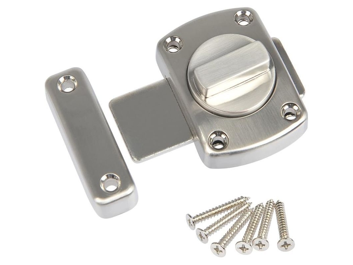 Pestillo de Puerta de Zinc, com 6 Tornillos, para Segurança Doméstica, Banheiro, Inodoro