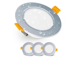 Omni focos de Teto Led Ip54, Branco Quente 3000k - Conjunto de 3 Focos Led Extraplanos Redondos 7w/700 Lúmens, Prata