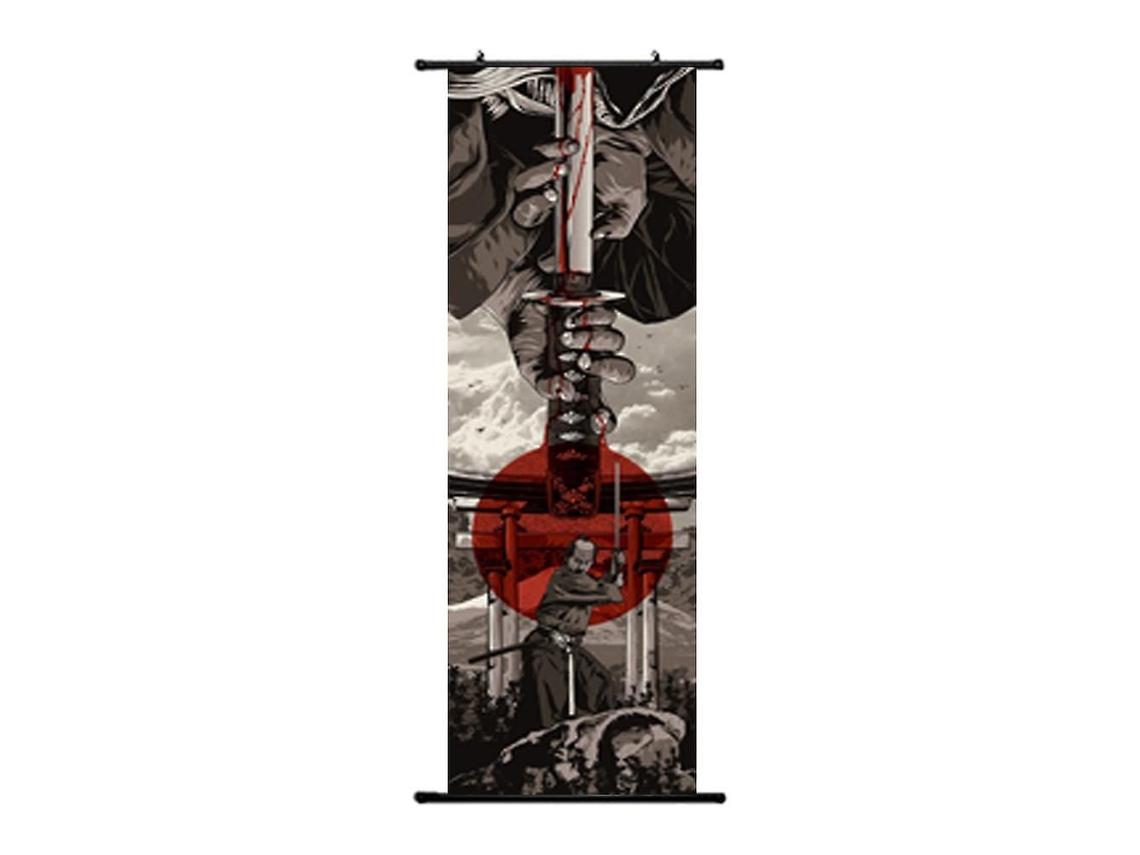 Pôster Japonês De Samurai Em Pergaminho Ukiyo-e
