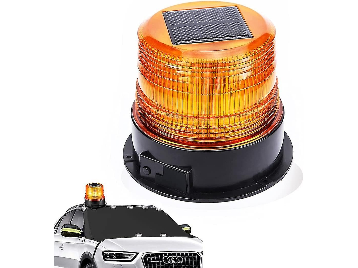 Lâmpada Alerta Led Rotativa 12v Magnética Solar Usb Super Brilhante