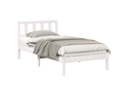 Conjunto de 2 Estruturas da Cama Branco 90x190 cm Madeira de Pinheiro Sólida MAISON EXCLUSIVE
