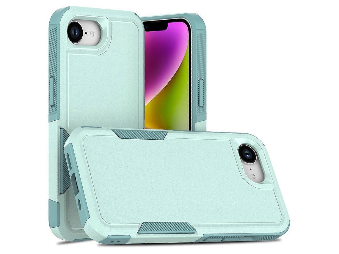 Capa 2 Em 1 Pc Tpu À Prova De Choque Para Iphone 16e - Verde Menta