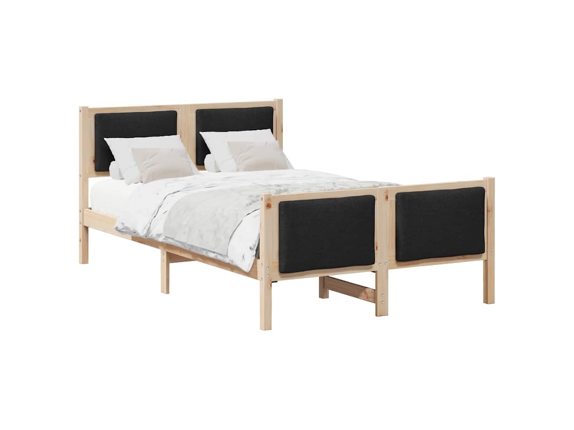 Estrutura da Cama com Cabeceira Preto 120x190 cm Tecido MAISON EXCLUSIVE